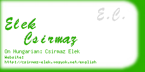 elek csirmaz business card